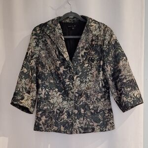Lafayette 148 New York Metallic Tapestry Style Blazer Size 12